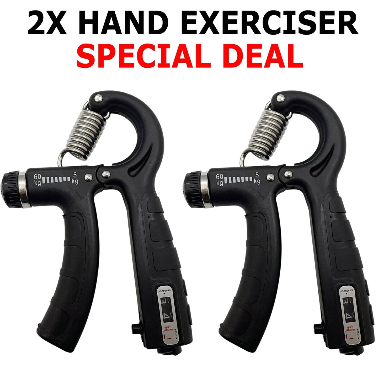 Hand Grip Strength Power Trainer Gripper Strengthener Adjustable Gym Exerciser